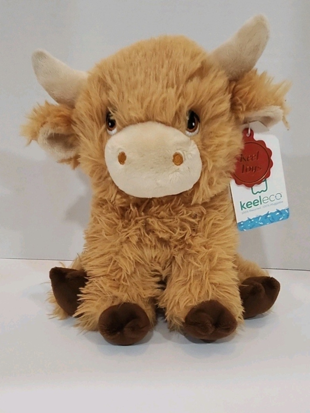 Keel Toys Shaggy Highland Cow Plush, NWT